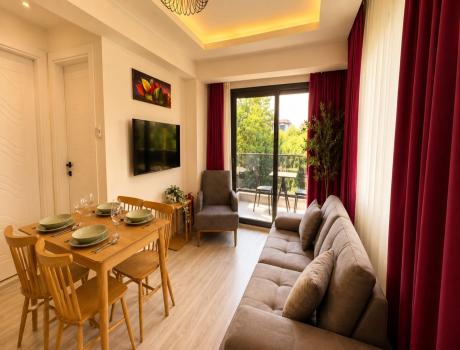 Fethiye Quality Holiday Recommendation, 1+1 Living Rooms - 2 - One Bedroom Suite Apartment